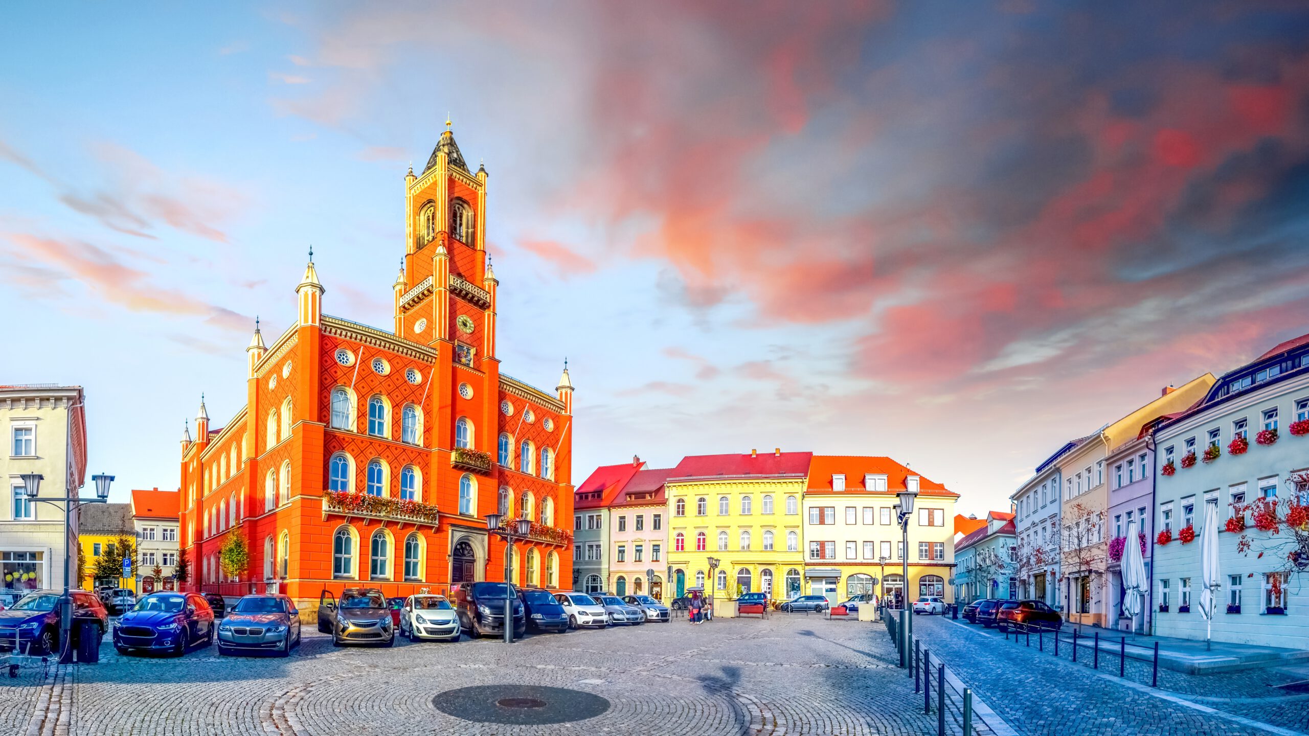 Kamenz Marktplatz mit Rathaus